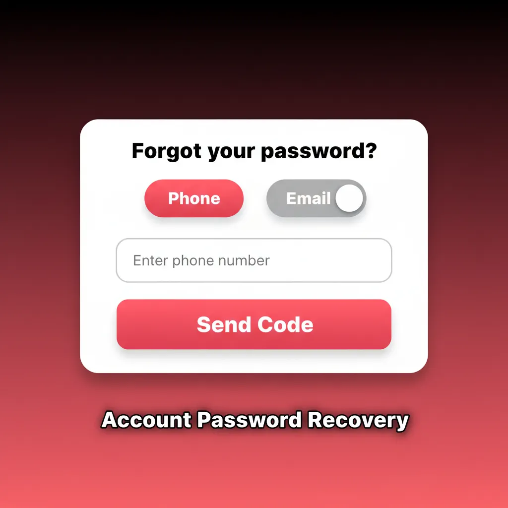 Password recovery steps: Forgot password; choose email or SMS; use link or code; set new password; contact support if needed.